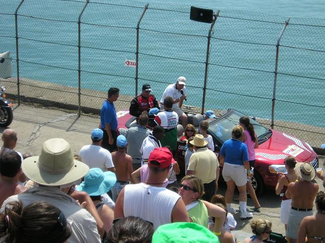 Mike Allen visits the crowd after his win in 3A