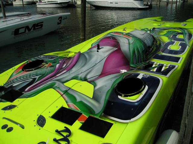 Top of the Miss Geico looking forward