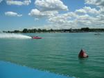One of the Formula boats passes Judges Stand